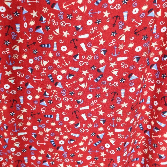 Vintage Nautical Boat Anchor Print Maxi Skirt w Slits Size 8 Christopher & Banks - Picture 3 of 7